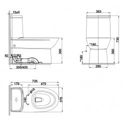 Bồn cầu một khối American Standard WP-2073