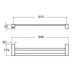 Thanh treo khăn đôi American Standard K-1394