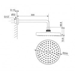 Thanh nối + bát sen gắn tường American Standard WF-9051