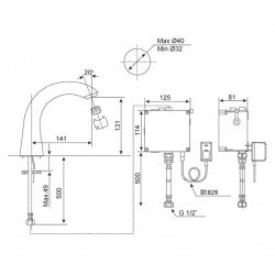 Vòi chậu lạnh cảm ứng American Standard WF-8805(dùng pin)
