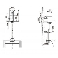 Van xả tiểu nam cảm ứng gắn tường American Standard WF-8834 (dùng pin)