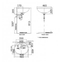 Chậu treo tường 1 lỗ American Standard VF-0940.1H