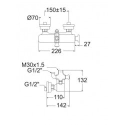 Vòi sen cây nóng lạnh American Standard WF-3672