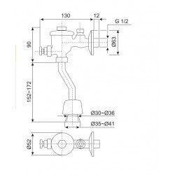 Van xả nhấn bồn tiểu nam American Standard WF-9802