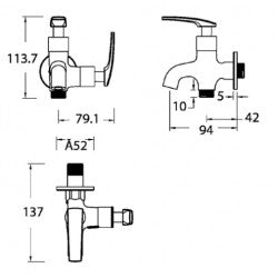 Vòi xả lạnh gắn tường American Standard A-7605C