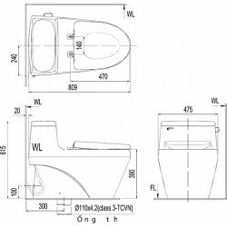 Bồn cầu một khối Inax AC-1135VN/BW1