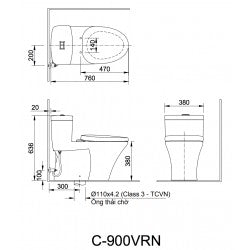 Bồn cầu một khối Inax AC-900VRN/BW1