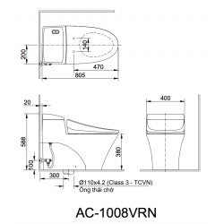 Bồn cầu một khối Inax AC-1008VRN/BW1