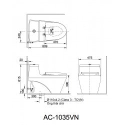 Bồn cầu một khối Inax AC-1035VN/BW1