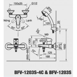 Sen vòi nóng lạnh Inax BFV-1203S-4C