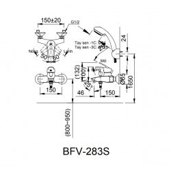Sen vòi nóng lạnh inax BFV-283S-3C