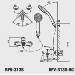 Sen vòi nóng lạnh Inax BFV-313S-5C