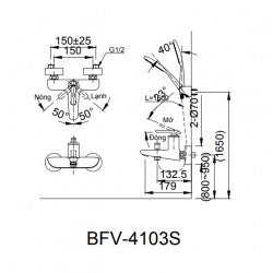Sen vòi nóng lạnh Inax BFV-4103S-5C