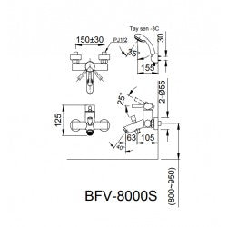 Sen vòi nóng lạnh Inax BFV-8000S-5C