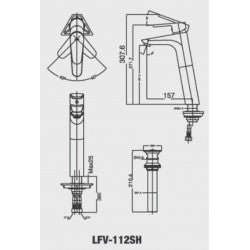 Vòi chậu nóng lạnh Inax LFV-112SH