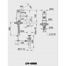 Vòi chậu nóng lạnh Inax LFV-4000S