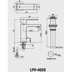 Vòi chậu nóng lạnh Inax LFV-402S