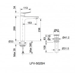 Vòi chậu nóng lạnh Inax LFV-502SH