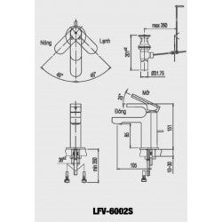 Vòi chậu nóng lạnh Inax LFV-6002S