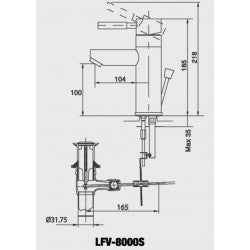 Vòi chậu nóng lạnh Inax LFV-8000S
