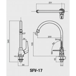 Vòi bếp lạnh Inax SFV-17