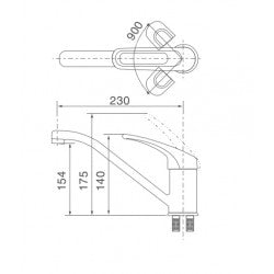 Vòi bếp nóng lạnh Inax SFV-212S