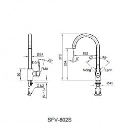 Vòi bếp nóng lạnh Inax SFV-802S