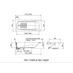 Bồn tắm Inax FBV-1500R (không có yếm)