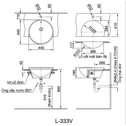 Chậu đặt bàn Inax L-333V