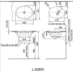 Chậu âm bàn Inax AL-2293V