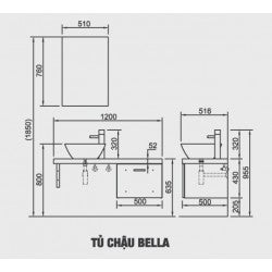 Tủ chậu Inax CB1206-5QF-B