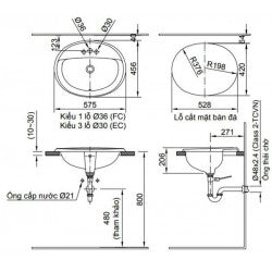 Chậu bàn Inax L-2395V ( EC/FC )