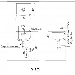 Chậu treo tường Inax S-17V