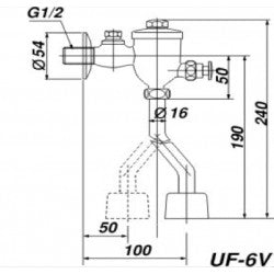 Van xả ấn của bồn tiểu Inax UF-6V