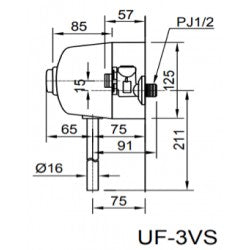 Van xả ấn của bồn tiểu Inax UF-3VS