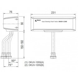 Van xả cảm ứng Inax OKUV-120S(A)