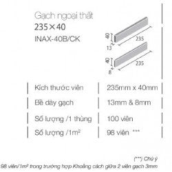 Gạch Inax 23,5 cm x 4 cm 40B/CK-3