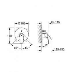 Mặt Nạ Bộ Sen Âm Grohe 19382000 ( chưa bao gồm bộ trộn )