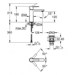 Vòi chậu Grohe 23106001 ( Chưa bao gồm nút nhấn )