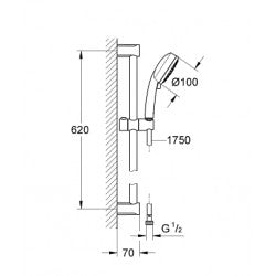 Thanh trượt+dây sen+tay sen Grohe 27787001