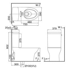 Bàn cầu 2 khối Inax GC-927VN ( Trắng )