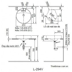 Chậu đặt bàn Inax L-294V (EC/FC)