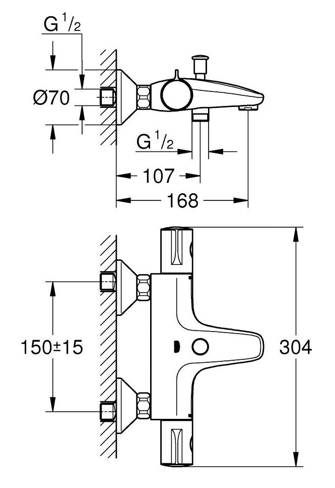 Bộ trộn nổi ổn định nhiệt Grohe Grohtherm 34567000