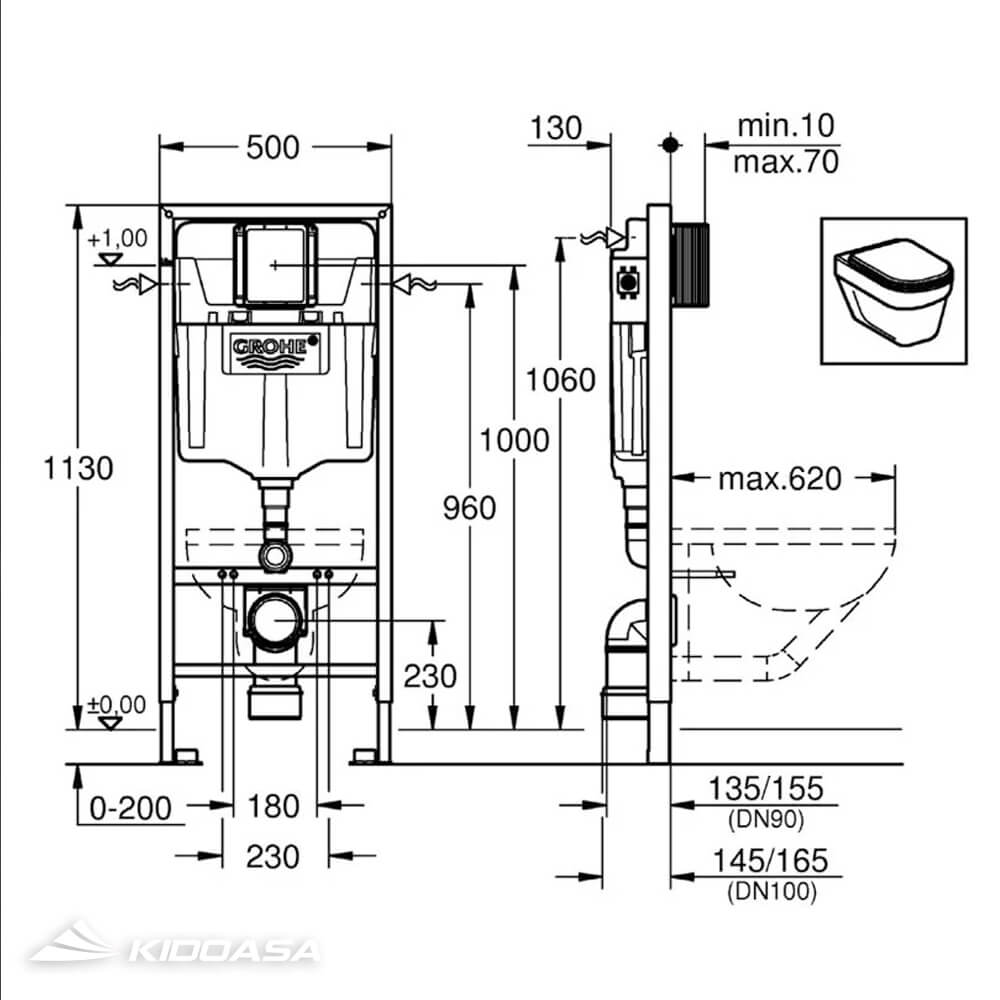 Két nước âm tường Grohe 38528001