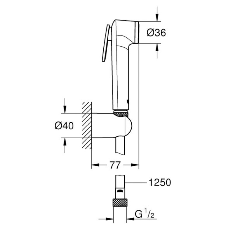 Bộ vòi xịt vệ sinh Grohe Tempesta-F Trigger 26354000