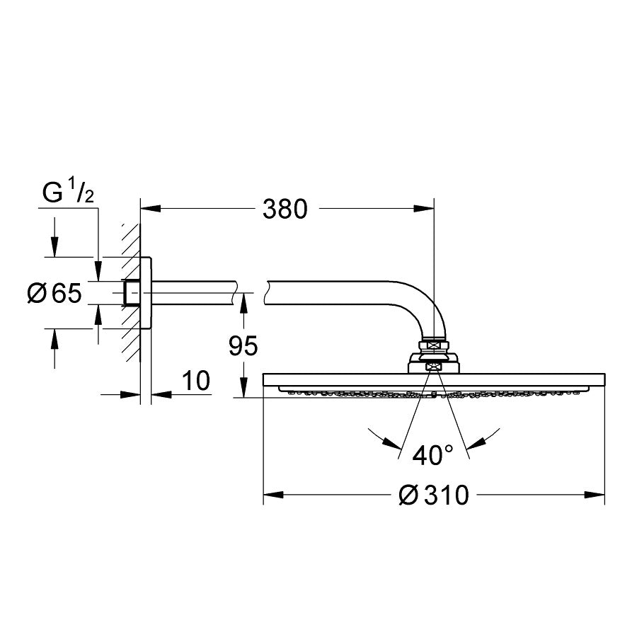 Bộ bát sen và thanh treo Grohe RSH Cosmo 310 26066DL0