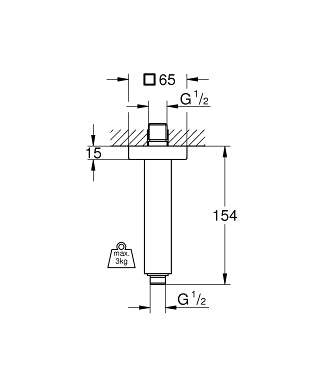 Thanh nối bát sen Grohe 27711000