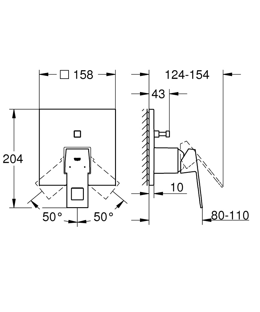 Mặt bộ trộn âm Grohe Eurocube 24062AL0