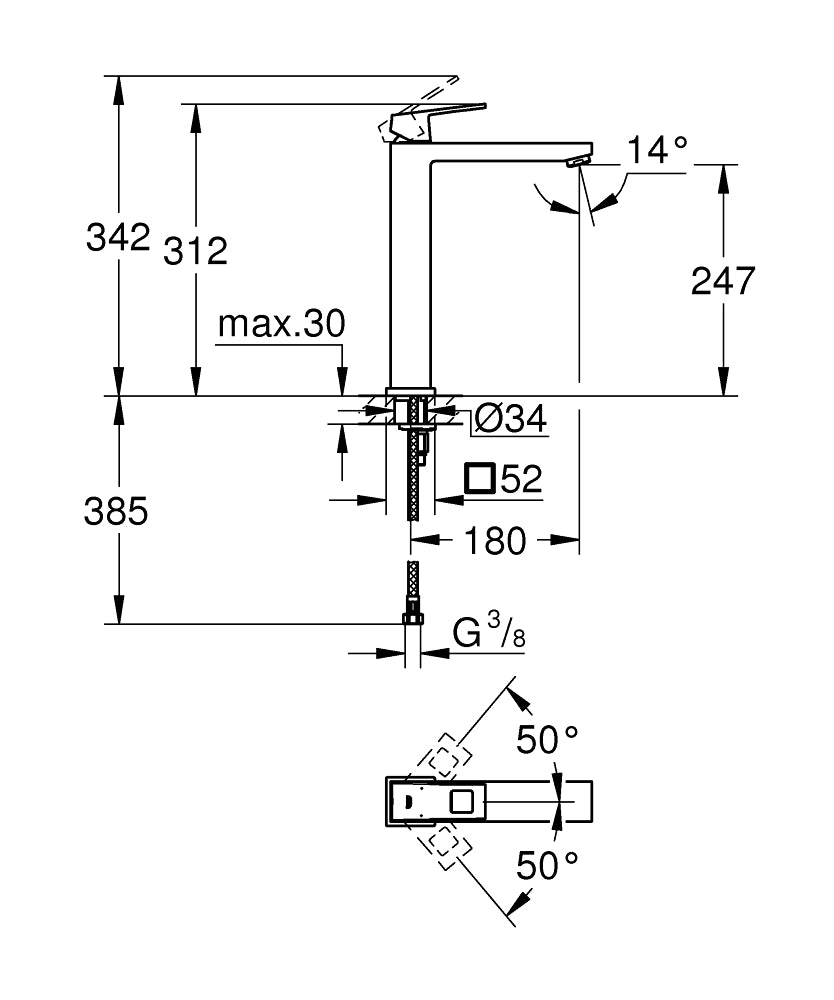 Vòi chậu Grohe Eurocube 23406AL0 XL-Size