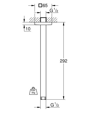 Thanh nối bát sen Grohe 27484000